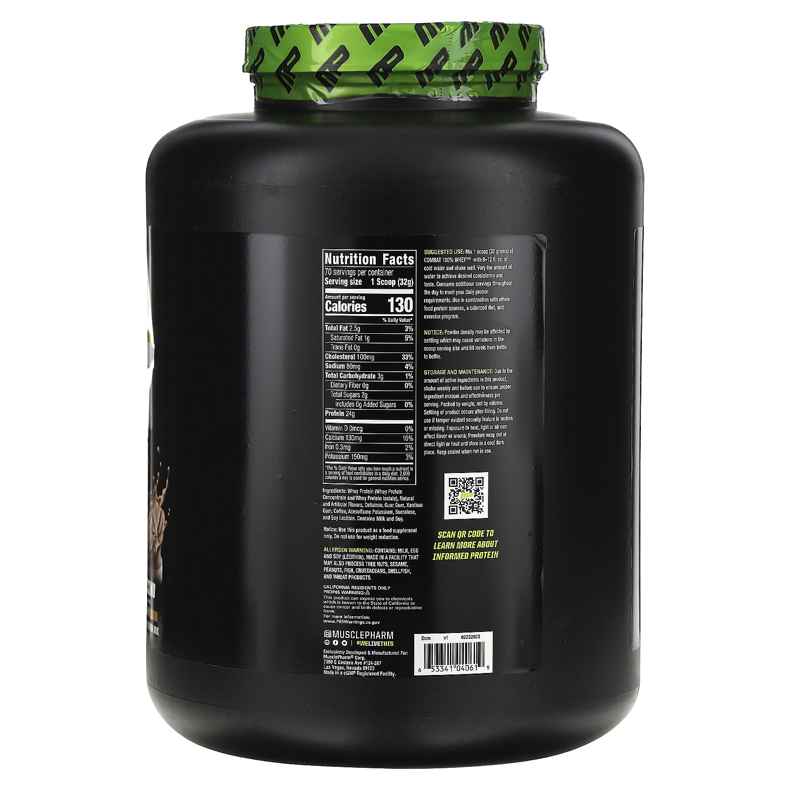 Combat 100% Whey Protein, Cappuccino, 5 lb (2.24 kg)