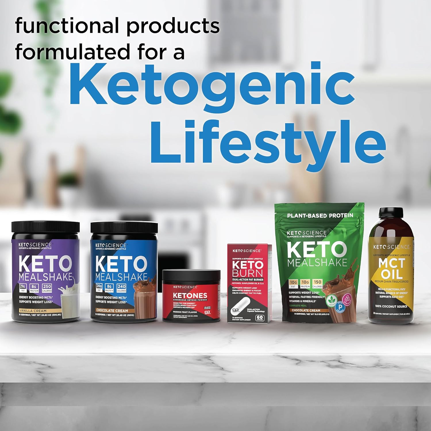 Keto Shake Powder – Chocolate Meal Replacement with MCT Oil, Collagen, Protein –