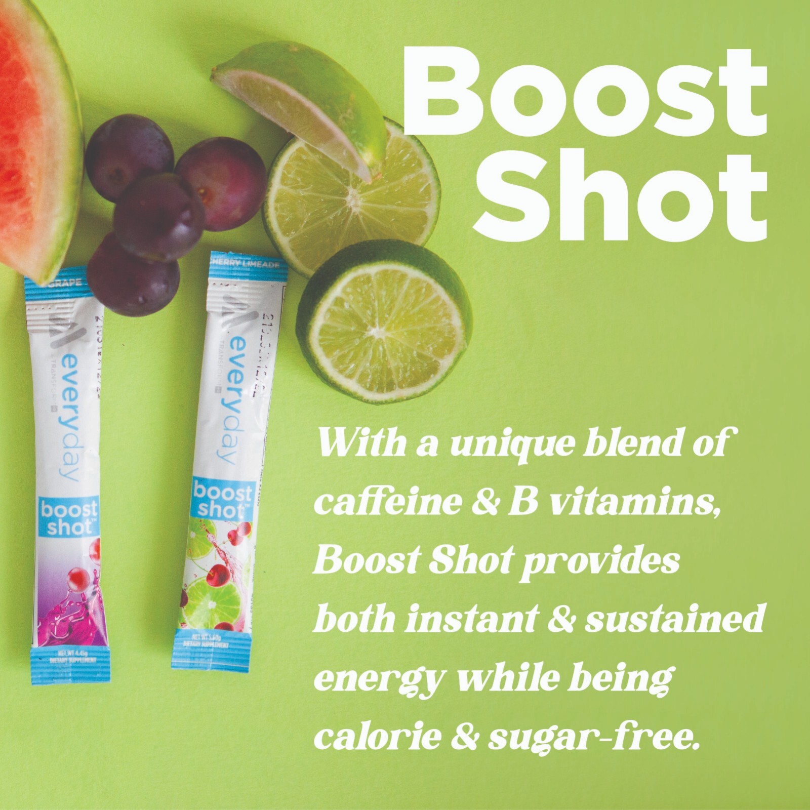 TransformHQ Boost Shot Powder Stick Packets, Peach Mango Energy – 7 Pack