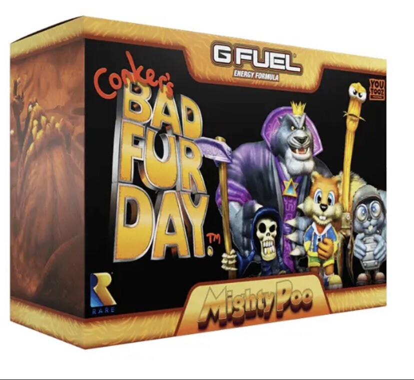 GFUEL Conker’s Bad Fur Day Mighty Poo Collector’s Box + Youtooz + Shaker G FUEL