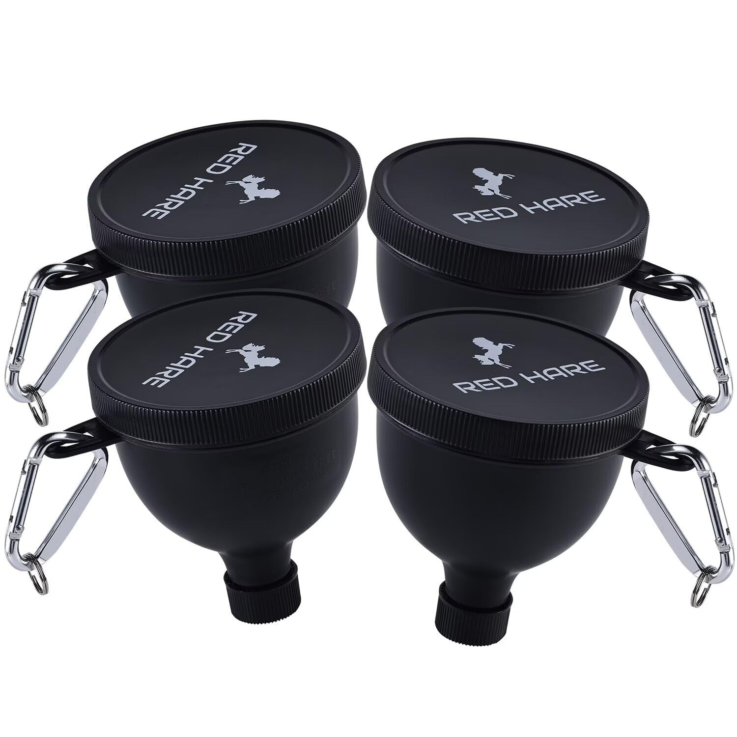 [4 Pack] Funnels for Filling Water Bottles with Protein Powder, 3 Compartment Pi