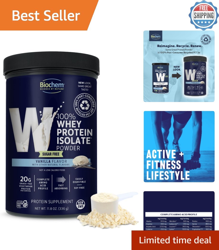 20g Sugar-Free Whey Protein – Gluten-Free, Keto-Friendly Vanilla Delight