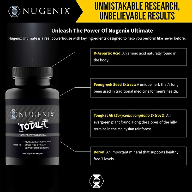 Nugenix Total-T Testosterone Booster – 90 Capsules- Expiration 12/2026