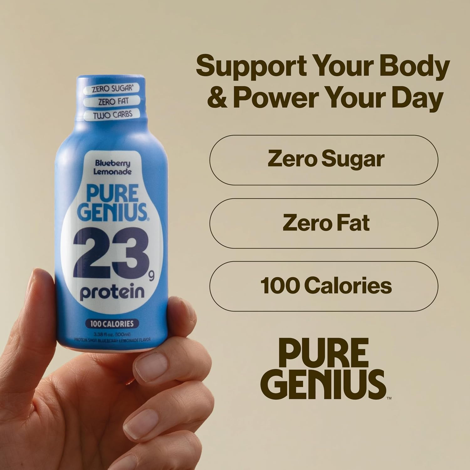 23G Protein Shot | 100 Calories, No Sugar, No Fat | 12 Shots | Whey & Collagen,