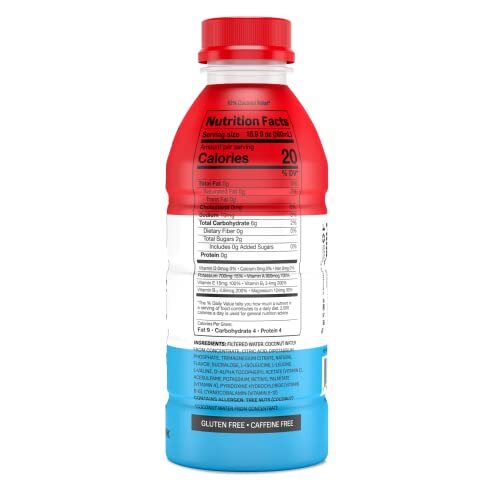Prime Hydration Drink 16.9 Fl Oz Pack of 12 Electrolytes Zero Sugar Hydration