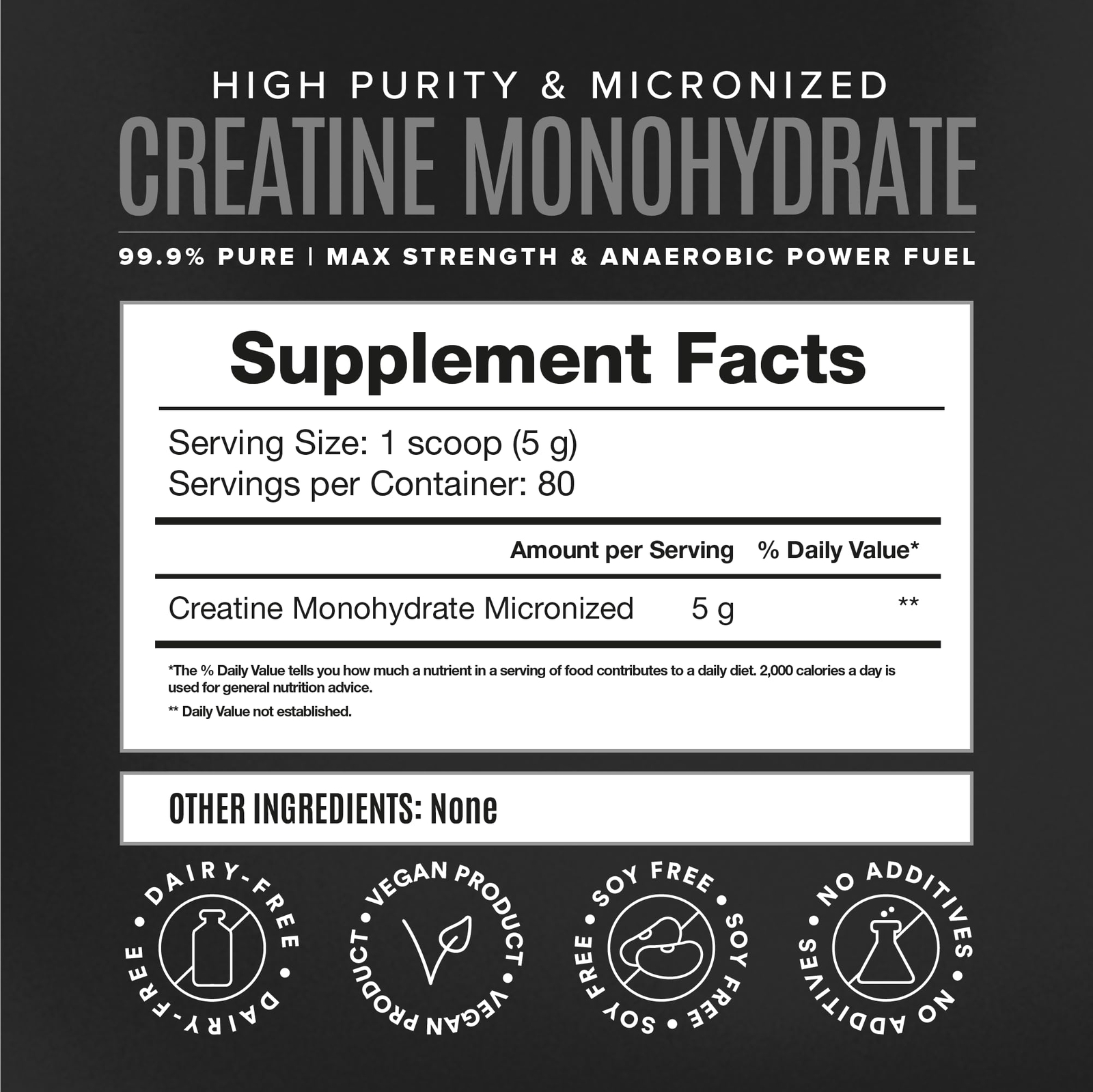 BIRDMAN Micronized Creatine Monohydrate Powder Muscle Recovery Caffeine Free