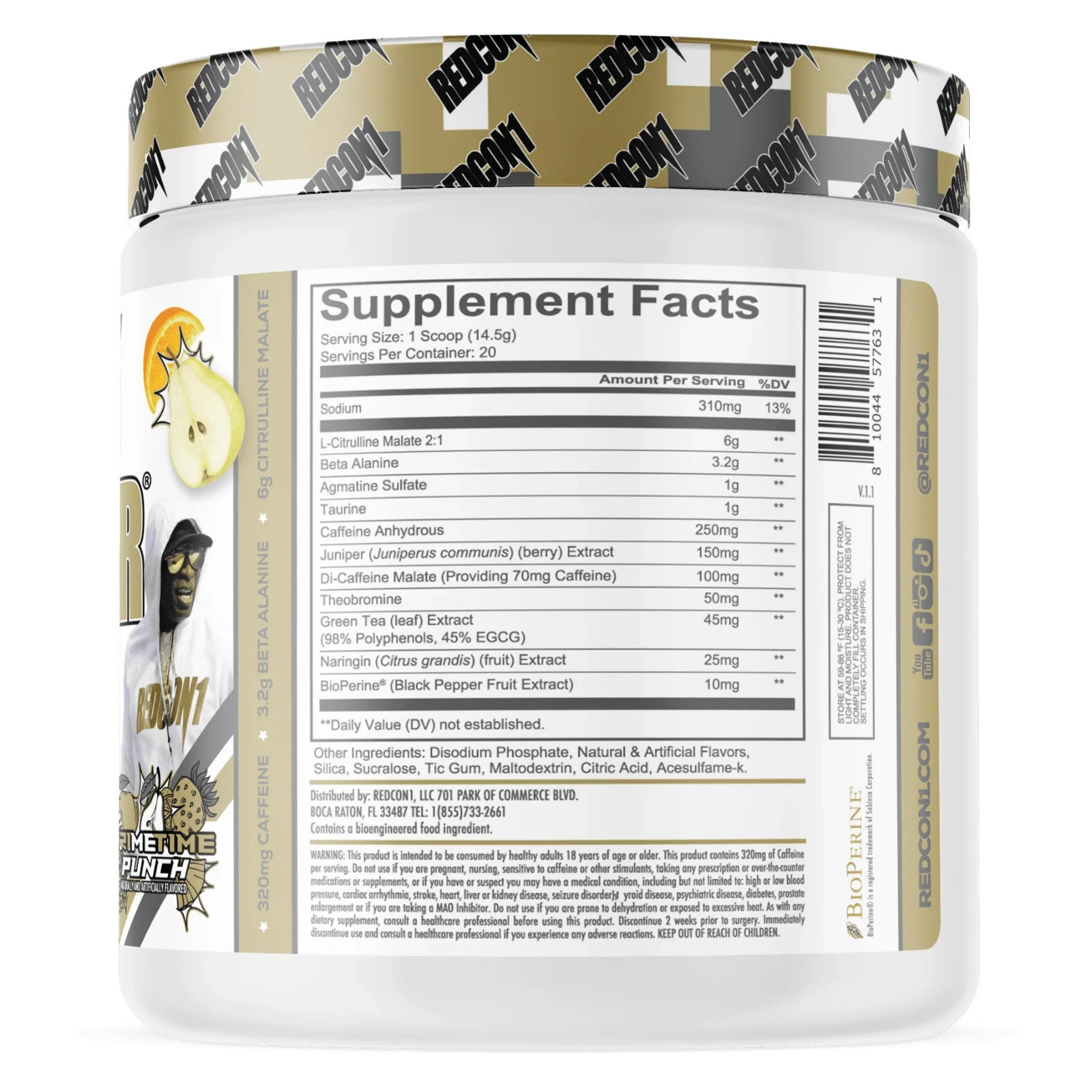 REDCON1 Total War Pre Workout Powder Primetime Punch 20 Servings Energy Focus
