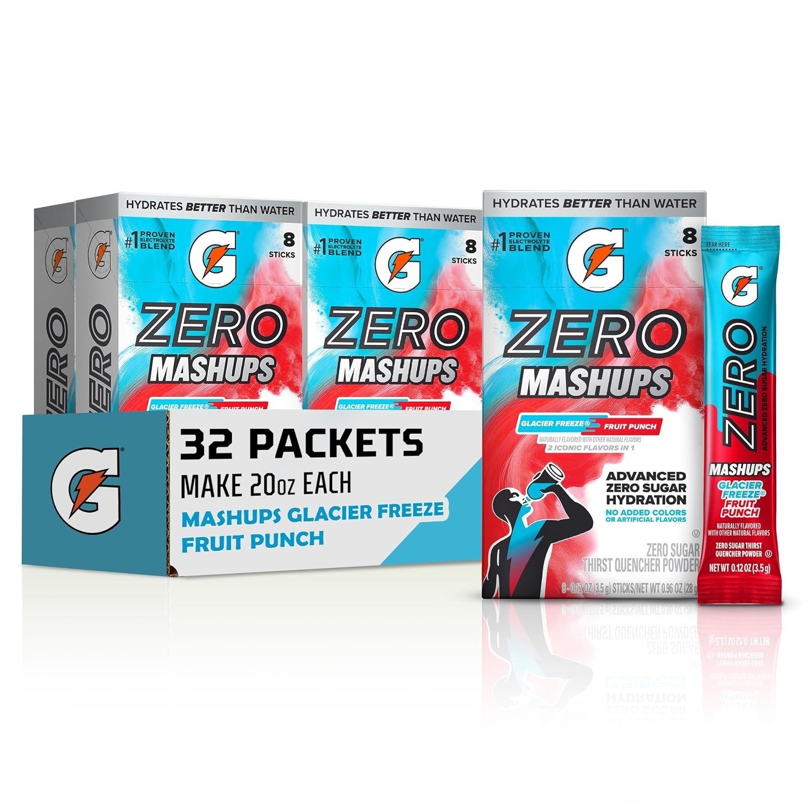 Gatorade Zero Sugar Electrolyte Powder, Grape Flavor, 32 Servings