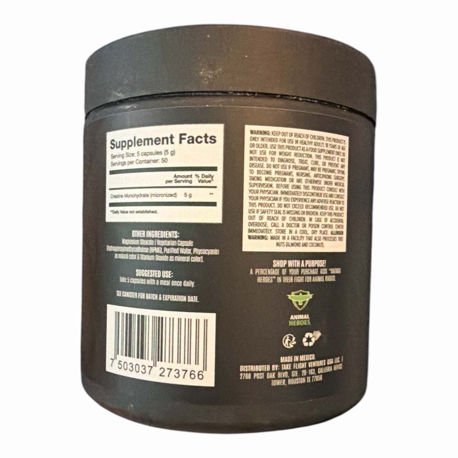 BIRDMAN Micronized Creatine Monohydrate 250 Capsules Exp 6/27