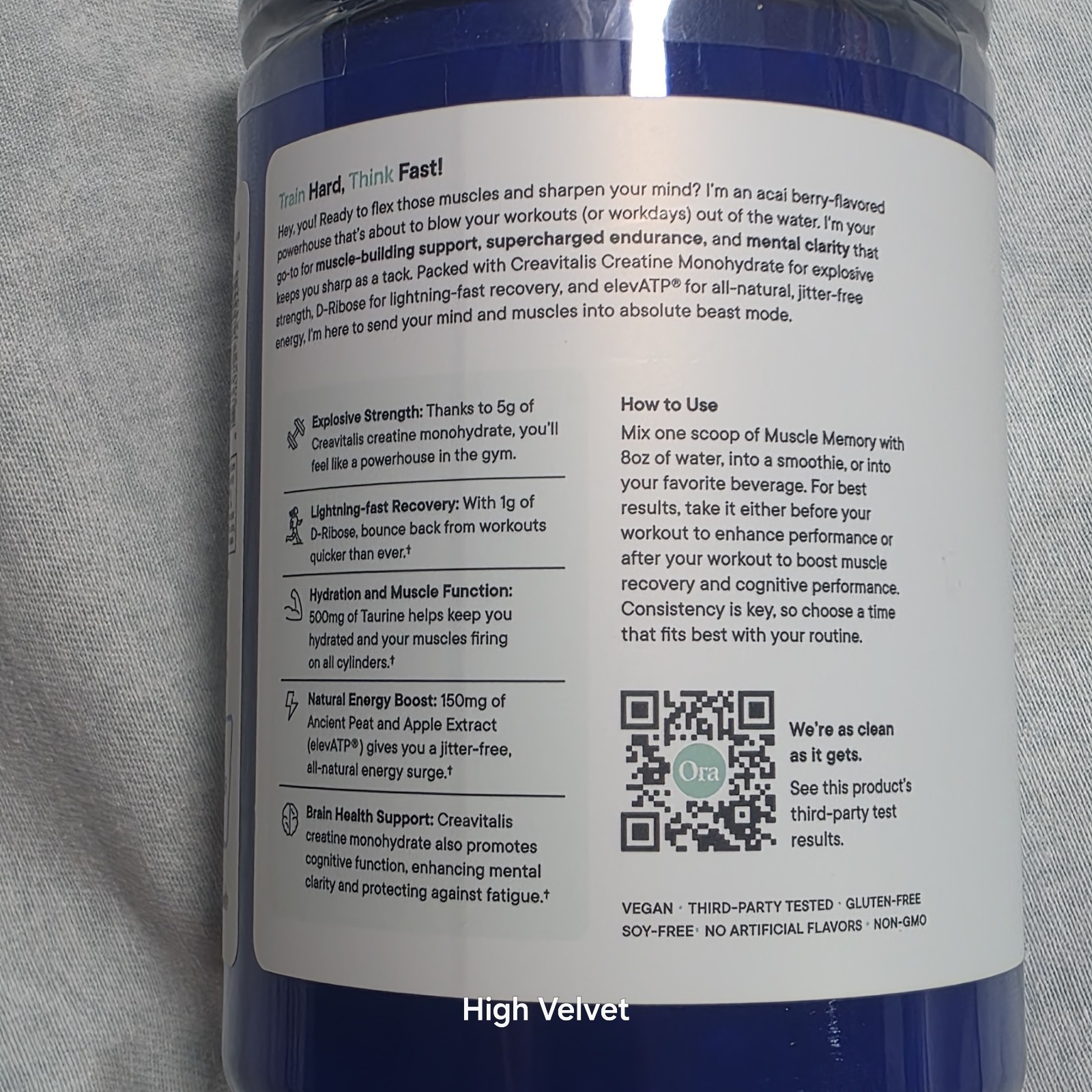 Ora Organic Creatine Monohydrate Powder, for Energy & Recovery, 30 Servings