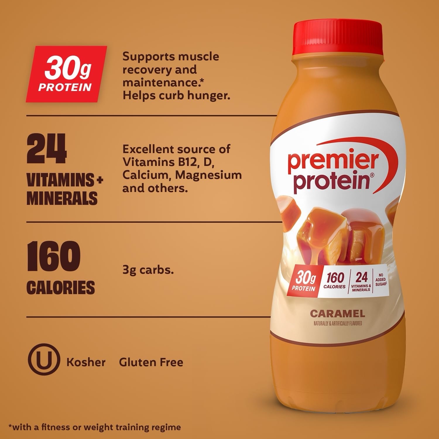 :.Premier Protein Shake, Caramel🧋30g Protein, 11.5 Fl Oz, 12 Ct.: