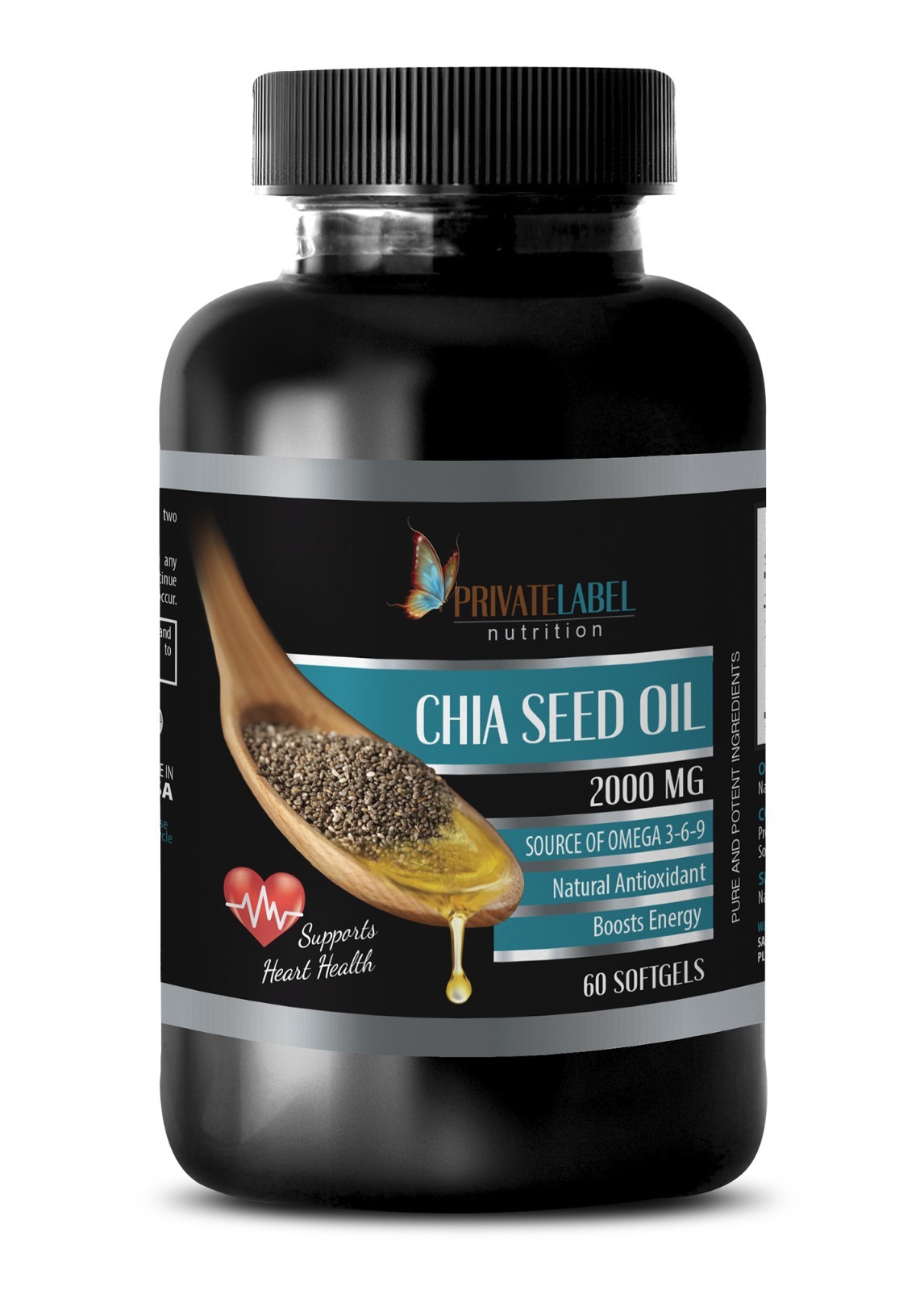 Essential fatty acids – CHIA SEED OIL 2000mg – 1 Bottle 60 Softgels