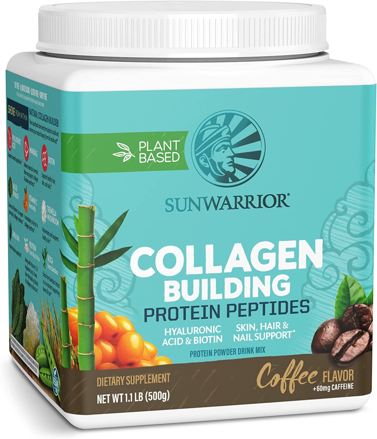 Sunwarrior – Collagen Building Protein Peptides | Drink Mix, Coffee, 1.1 Lb/500g