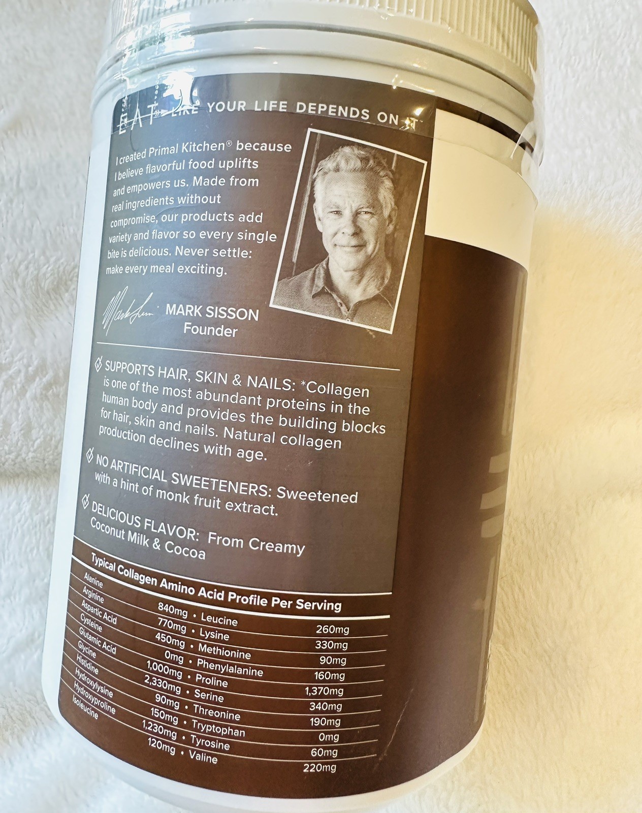 Primal Kitchen Collagen Fuel Collagen Peptide Drink Mix Chocolate Coconut Powder