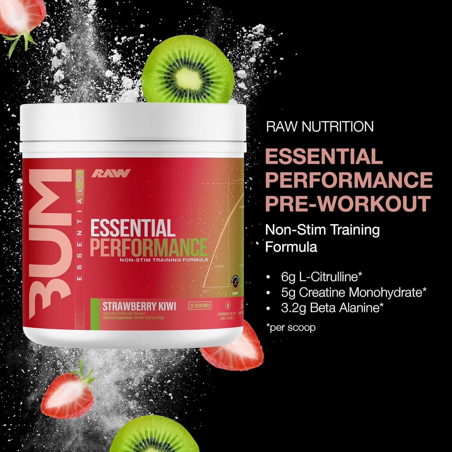 Essential Performance Non-Stim – Strawberry Kiwi (25 Servings)