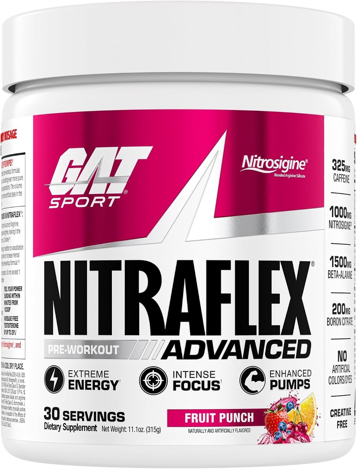 Nitraflex Pre-Workout Powder – 30 Servings, Boosts Energy & Focus, Fruit Punch