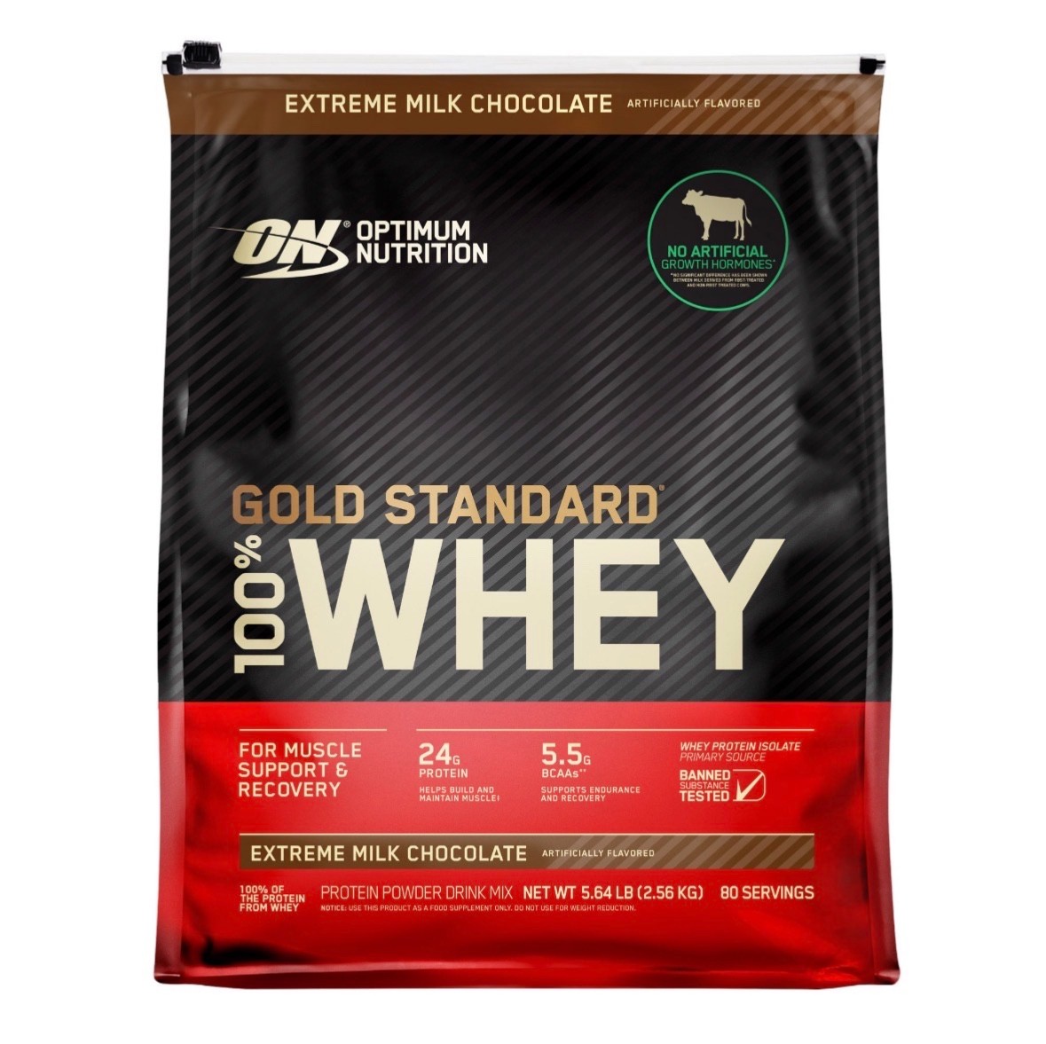 Optimum Nutrition Gold Standard 100% Whey Protein 5.64 lbs 80 Servings Chocolate