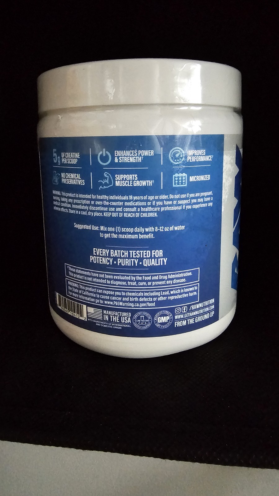 CREATINE MONOHYDRATE Pure Micronized Enhance Strength Recovery 50 Serv Exp:10/27