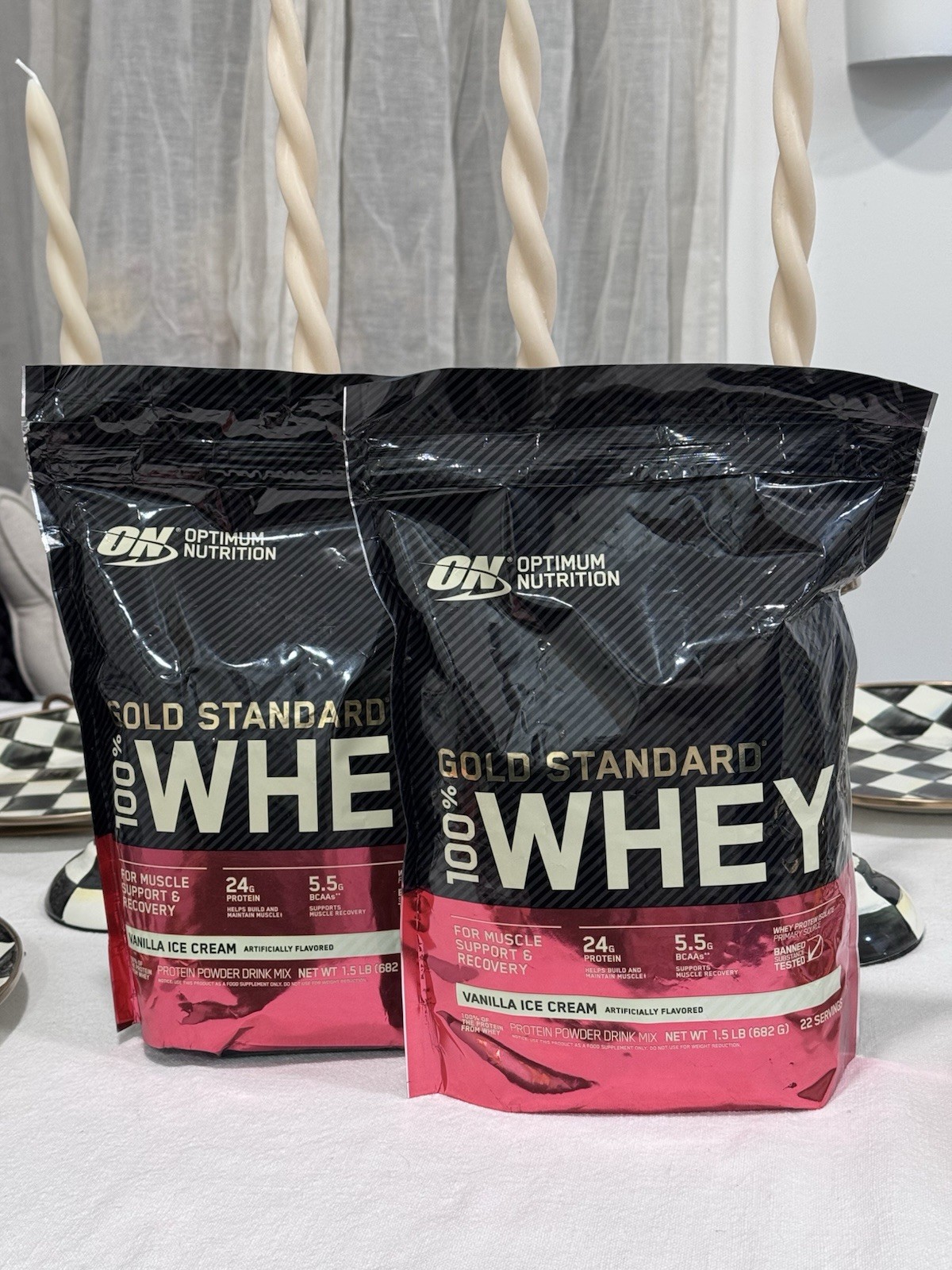 Optimum Nutrition Gold Standard Whey Protein 1.5 LBS Vanilla Ice Cream Exp 2027