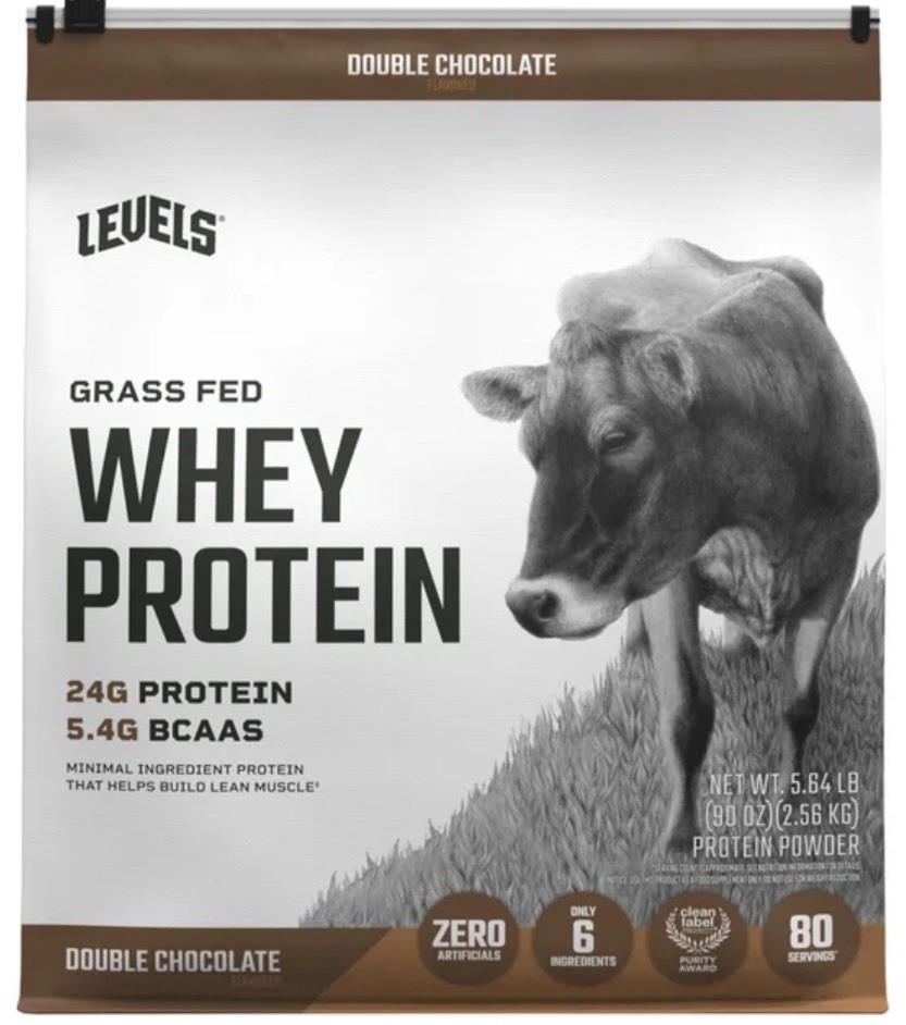 Protein Powder Levels Grass Fed 🐮 Whey Delicious Double Chocolate 5.64 lb c