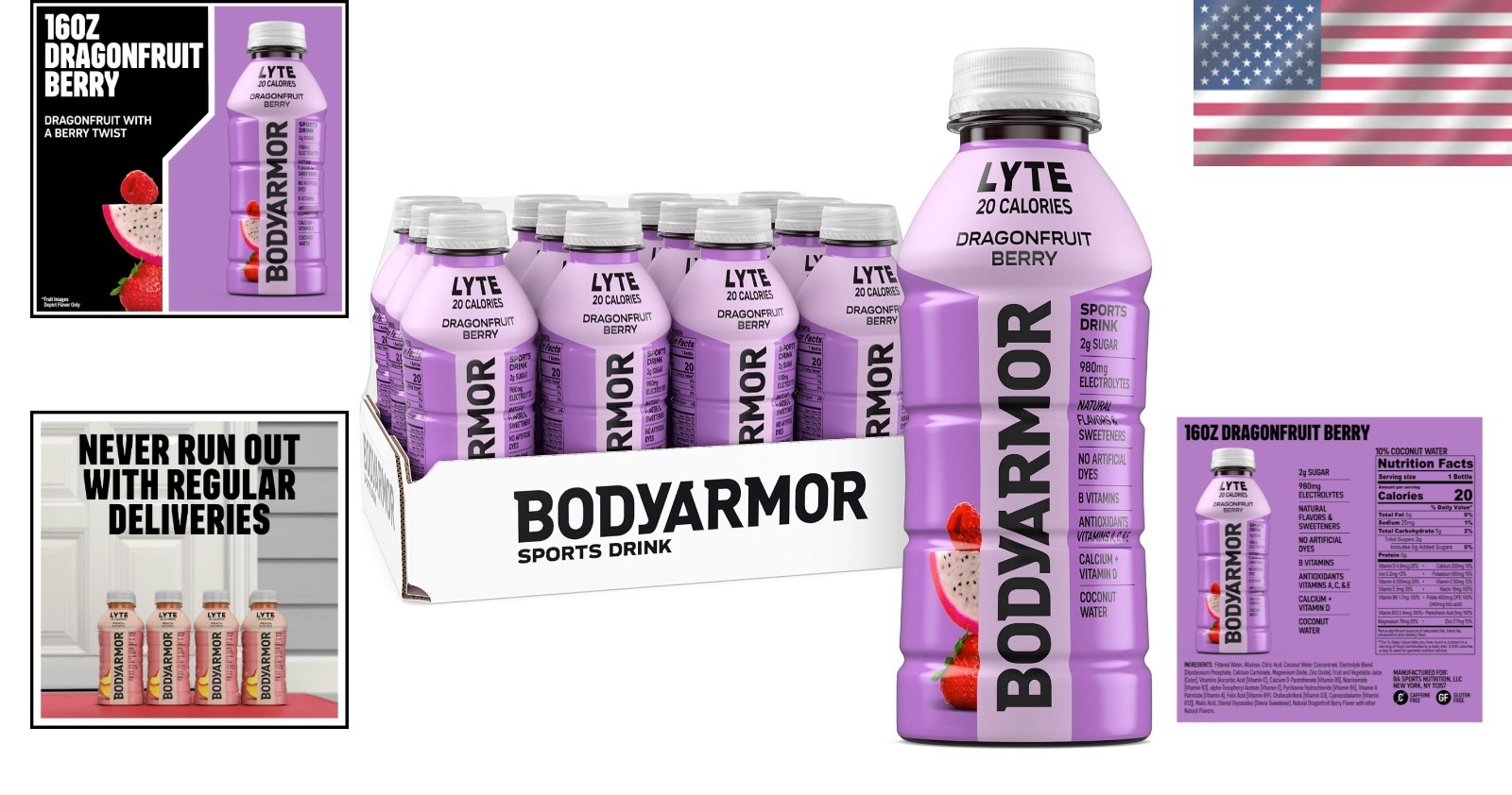 12 Bottles of LYTE Dragonfruit Berry Electrolyte Drinks – Packed with Nutrients