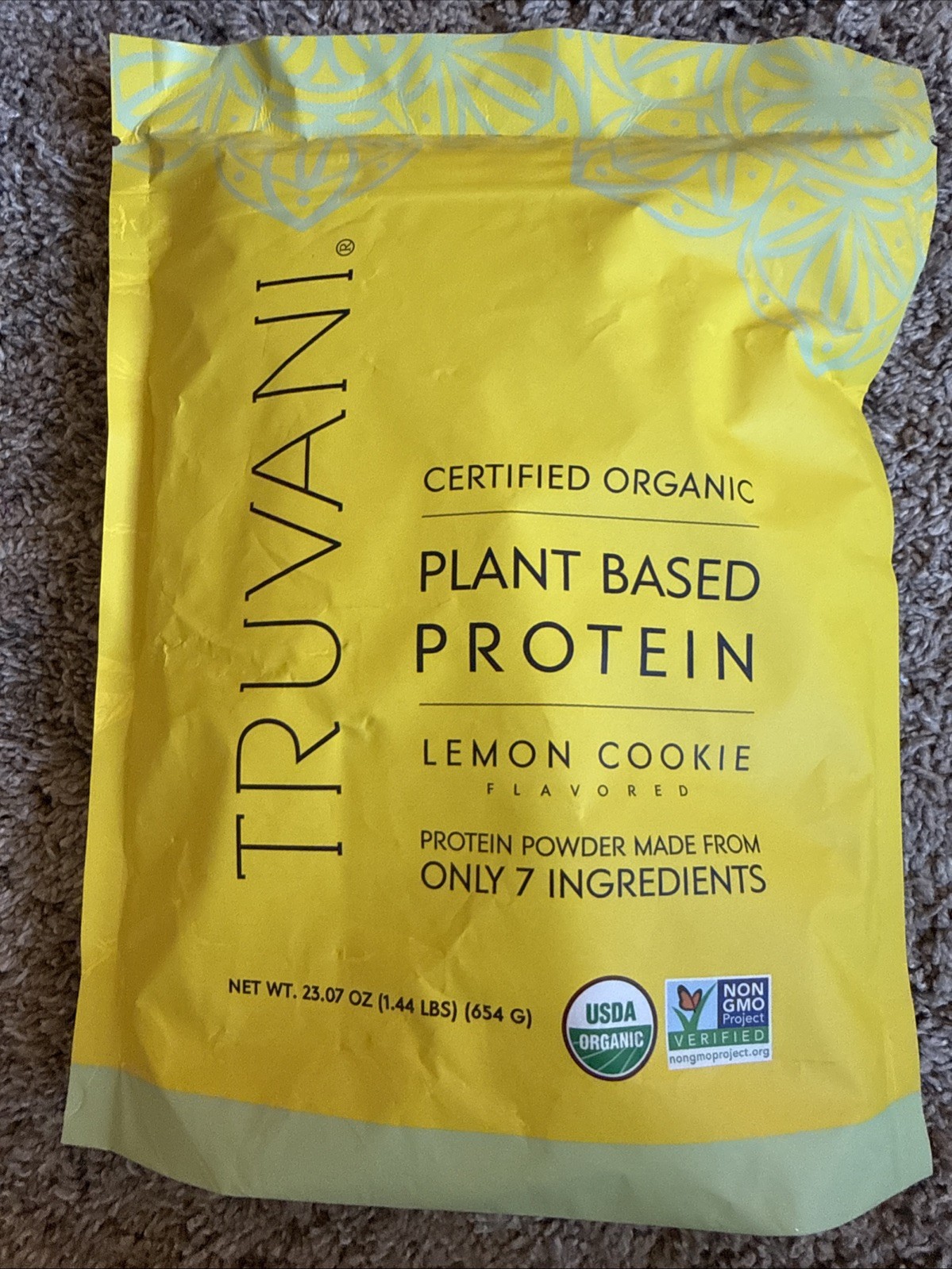 Truvani Vegan Pea Protein Powder Lemon Cookie 20g Organic Plant + 4 Samples
