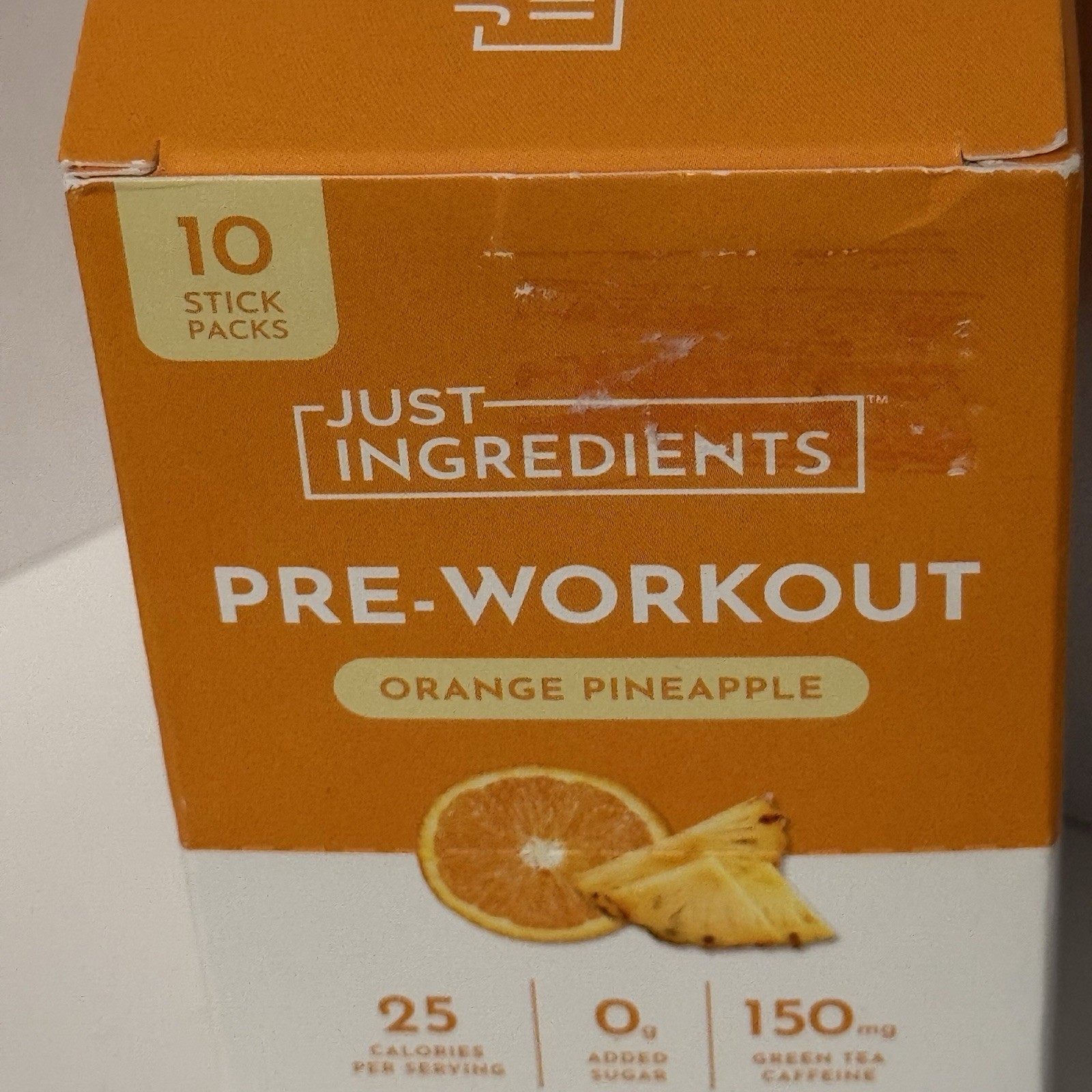 3x Just Ingredients Pre-Workout Drink Packet Orange Pineapple 10 Sticks Ea 12/27