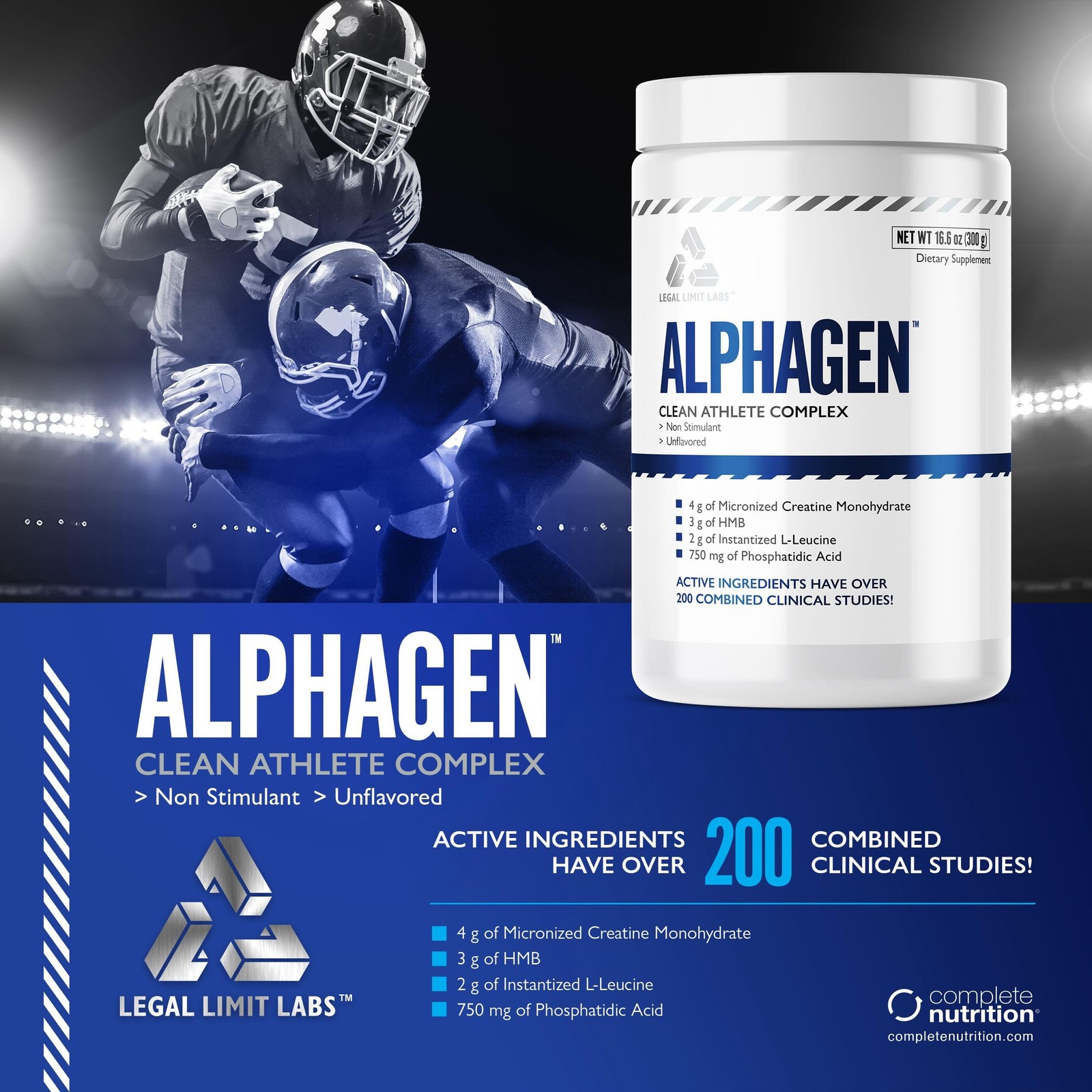 Legal Limit Labs Alpha Gain Creatine HMB Leucine Lean Muscle 30 Servings