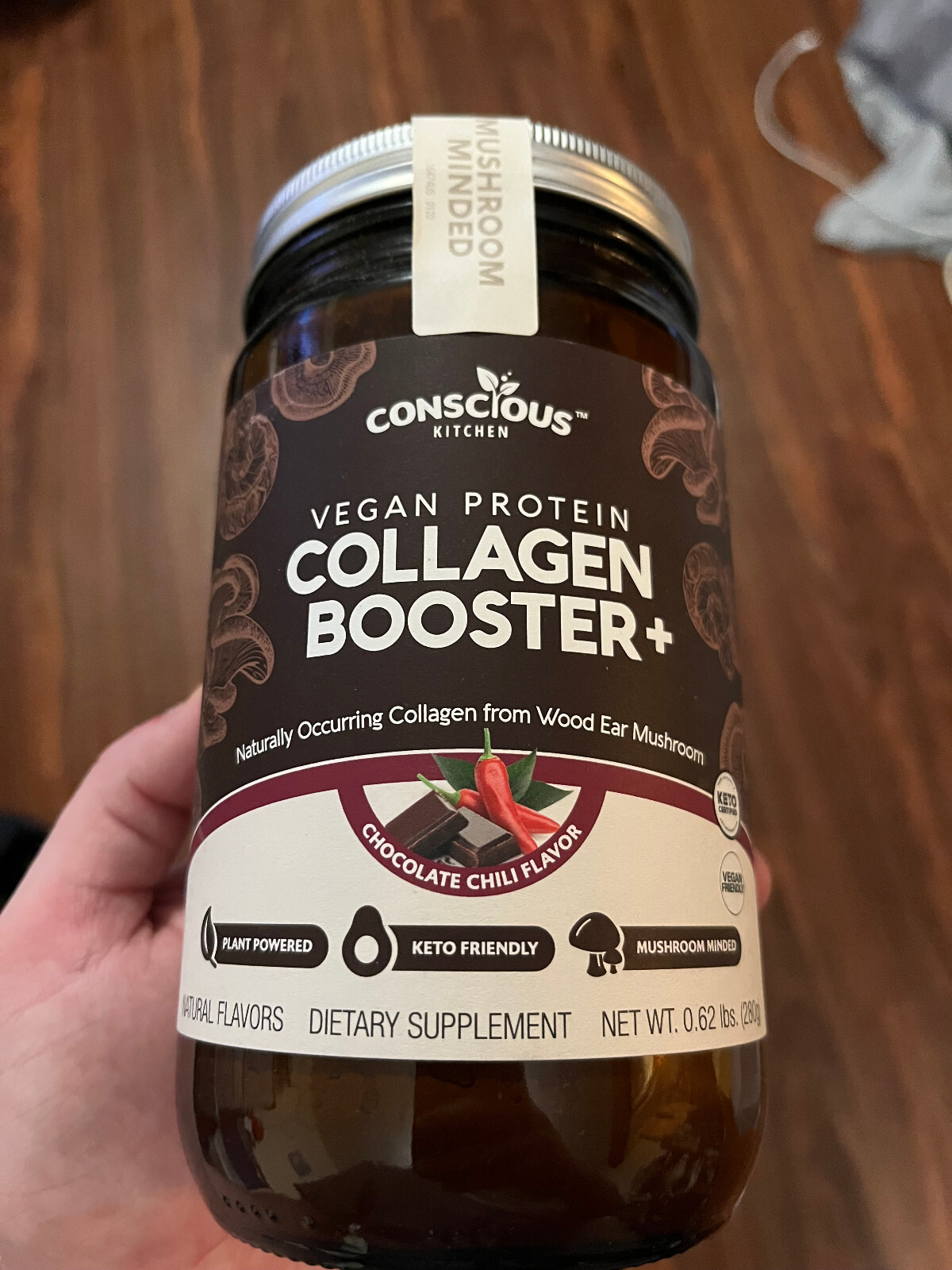 conscious kitchen vegan protein collagen chocolate chili flavor 3 in 1