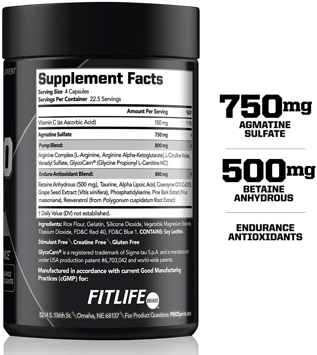 Sports Nitro Cm – Nitric Oxide with Agmatine Pre Workout Supplement – Muscle Gro