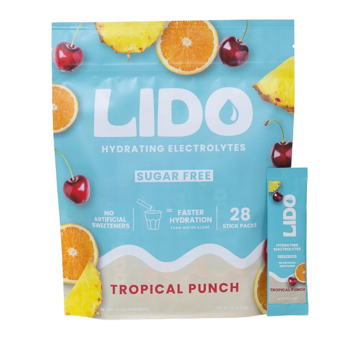 LIDO Tropical Punch Electrolyte Drink Mix Packets – Clean Hydration, Zero Sugar