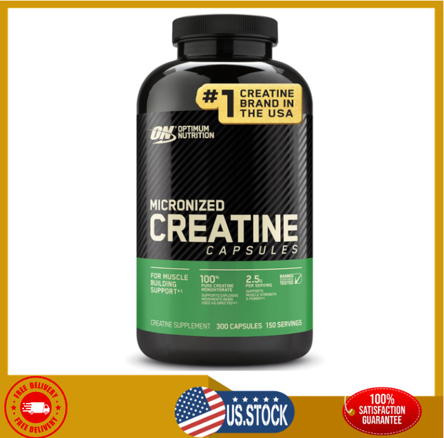 Optimum Nutrition Creatine Monohydrate Capsules 2500mg, 300 Count, Keto Friendly