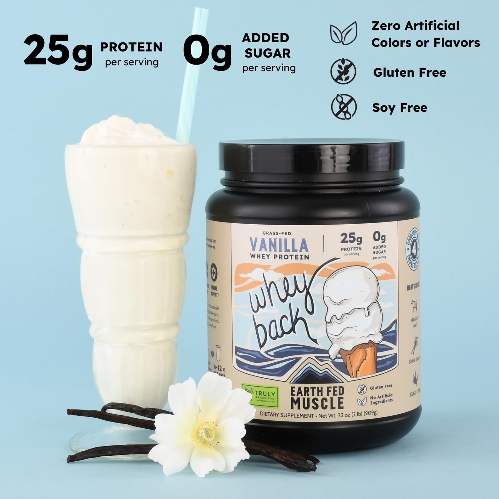 Whey Back Irish Grass Fed Whey Protein Isolate, Third-Party Certified. 25g Pr…