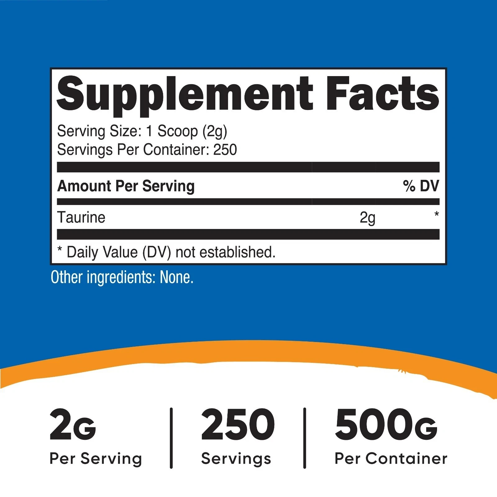 2 PACK – Nutricost Taurine Powder 500 Grams – 250 Servings, 2000mg Per Serving