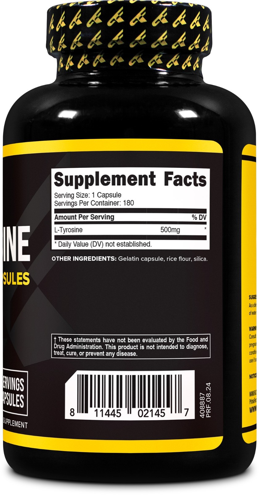 Primaforce L-Tyrosine Capsules 180 Capsules, 500 mg Per Serving