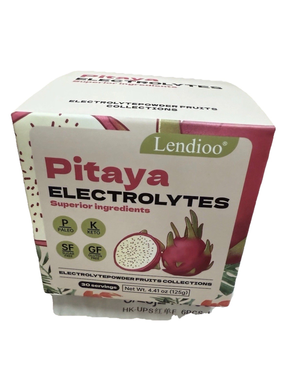 Lendioo Pitaya Electrolytes Powder 4.41 oz Sugar-Free Gluten-Free Paleo Keto