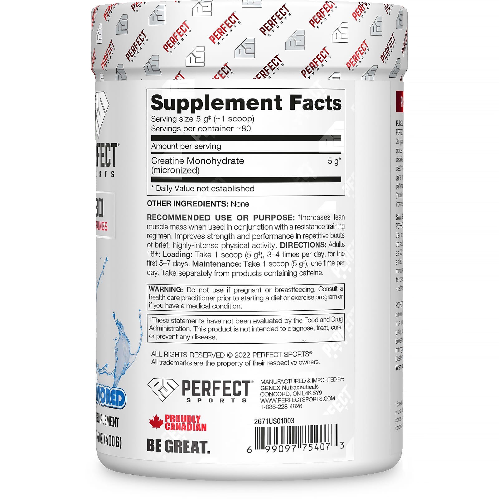 Perfect Sports Creatine + PVL Domin8 Sport 4-Pack 220 Servings