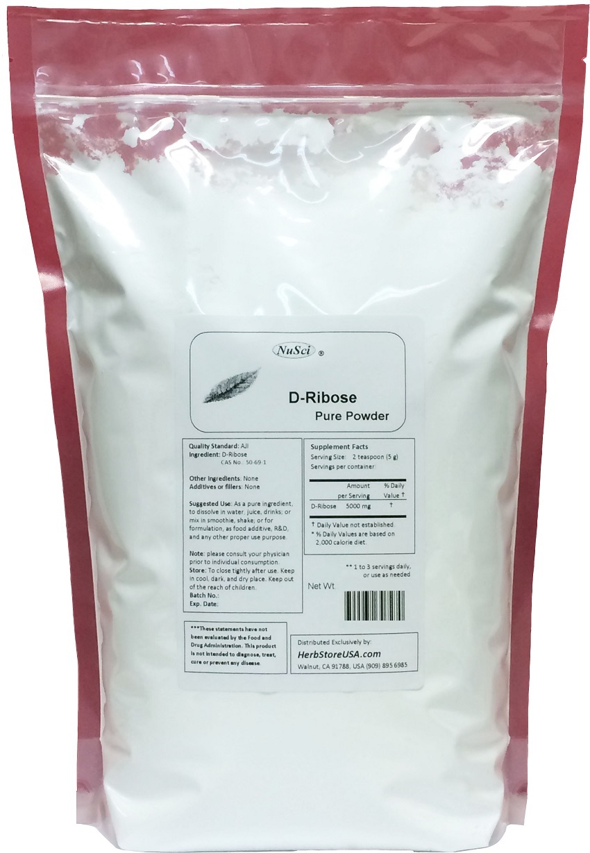NuSci 100% pure 2500g (5.5lb) D-Ribose Powder energy well-being sport