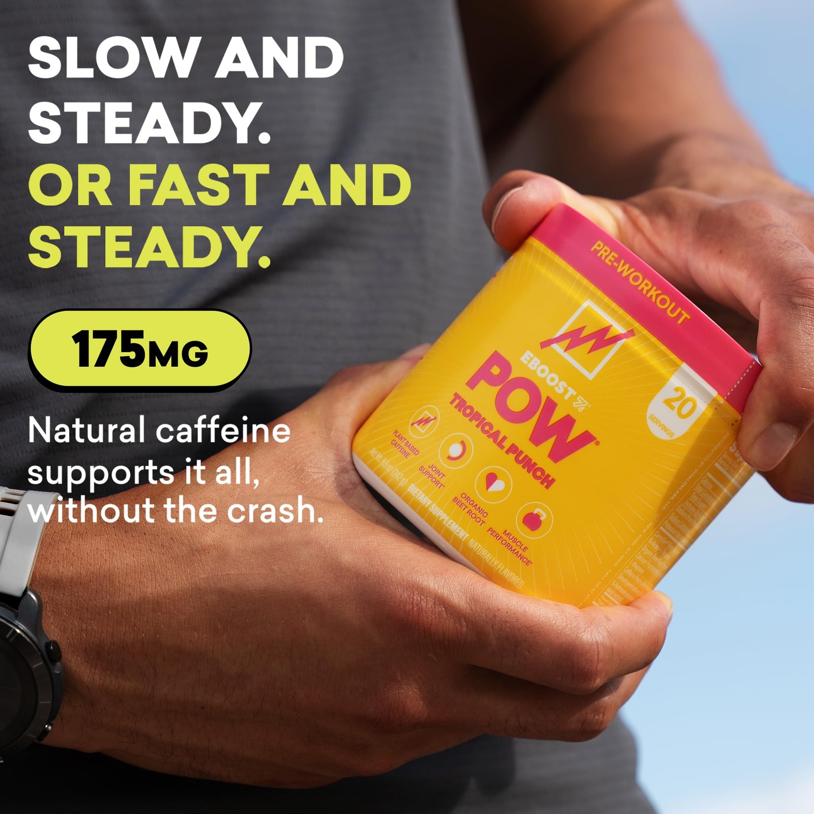 EBOOST POW Pre-Workout Powder Tropical Punch 20 Servings