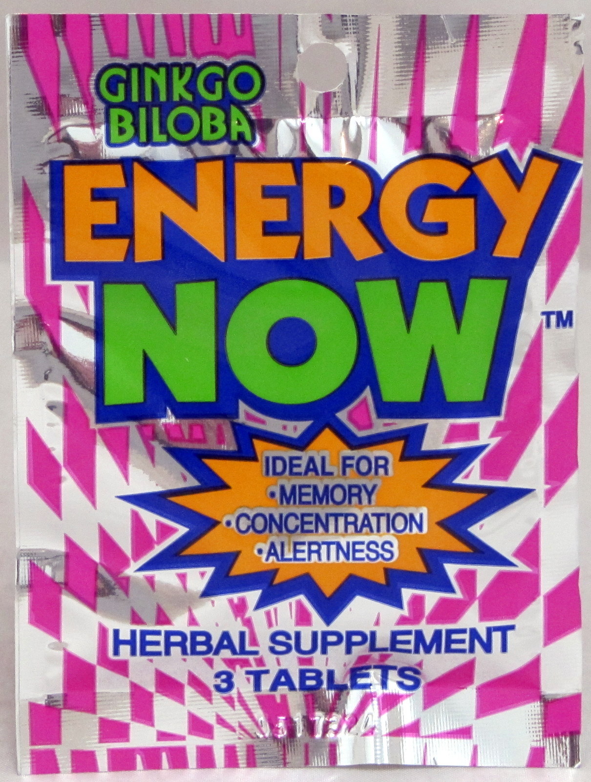 Ginkgo Biloba Energy Now Herbal Booster Supplements 24 packs 72 pills Memory