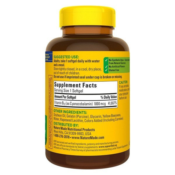 Nature Made Vitamin B12 1000mcg 400 Softgels Energy Nerve Health Supplement