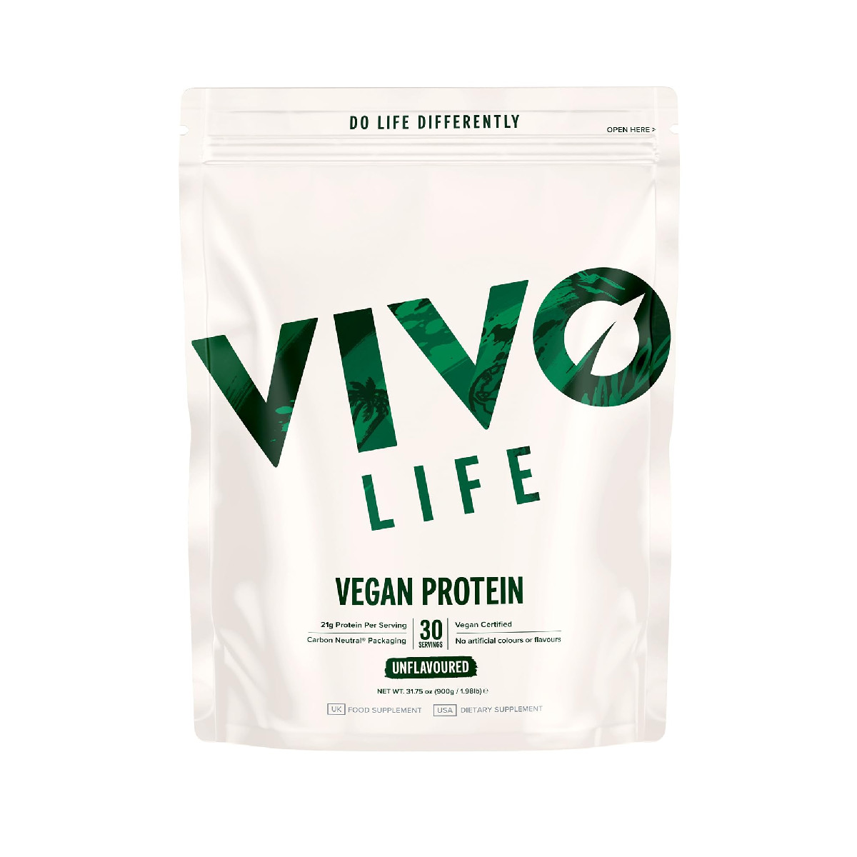 Vivo Life Vegan Protein Powder 21G Pea Hemp Plant Based Protein Per Scoop 30