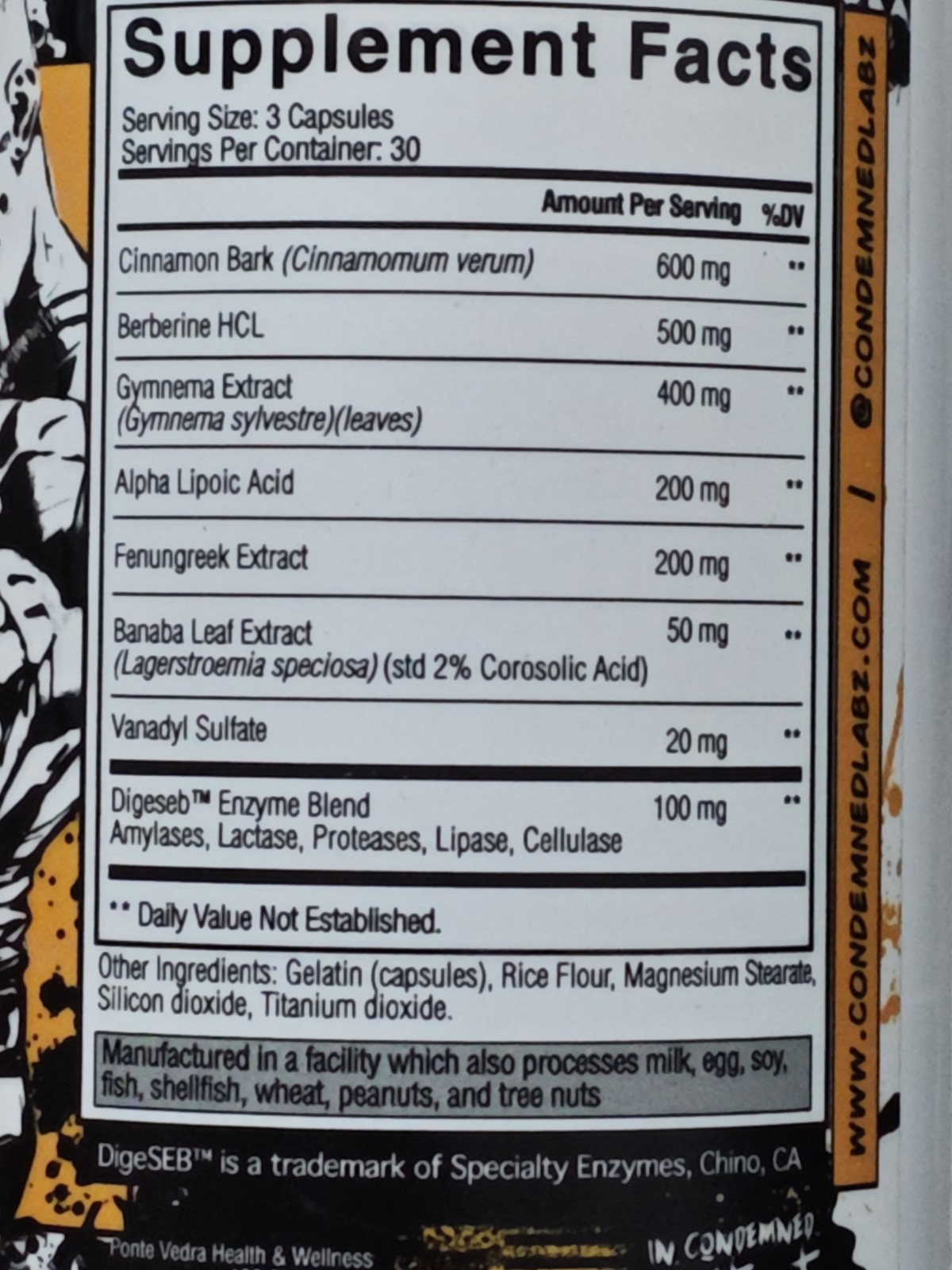 Condemned Labz, Humaslin Glucose Disposal Agent, 30 Servings (90 Capsules)