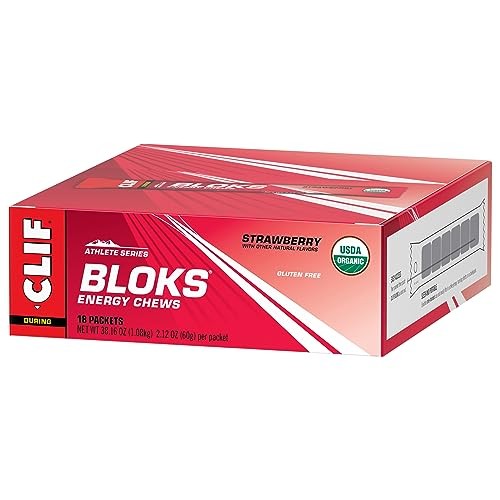 CLIF BLOKS – Strawberry Flavor – Energy 18 Count (Pack of 1),