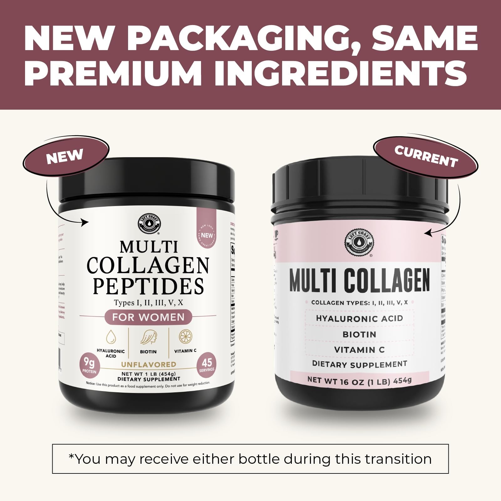 Multi Collagen Peptides Powder Types I, II, III, V, X 1 Pound (Pack of 1)