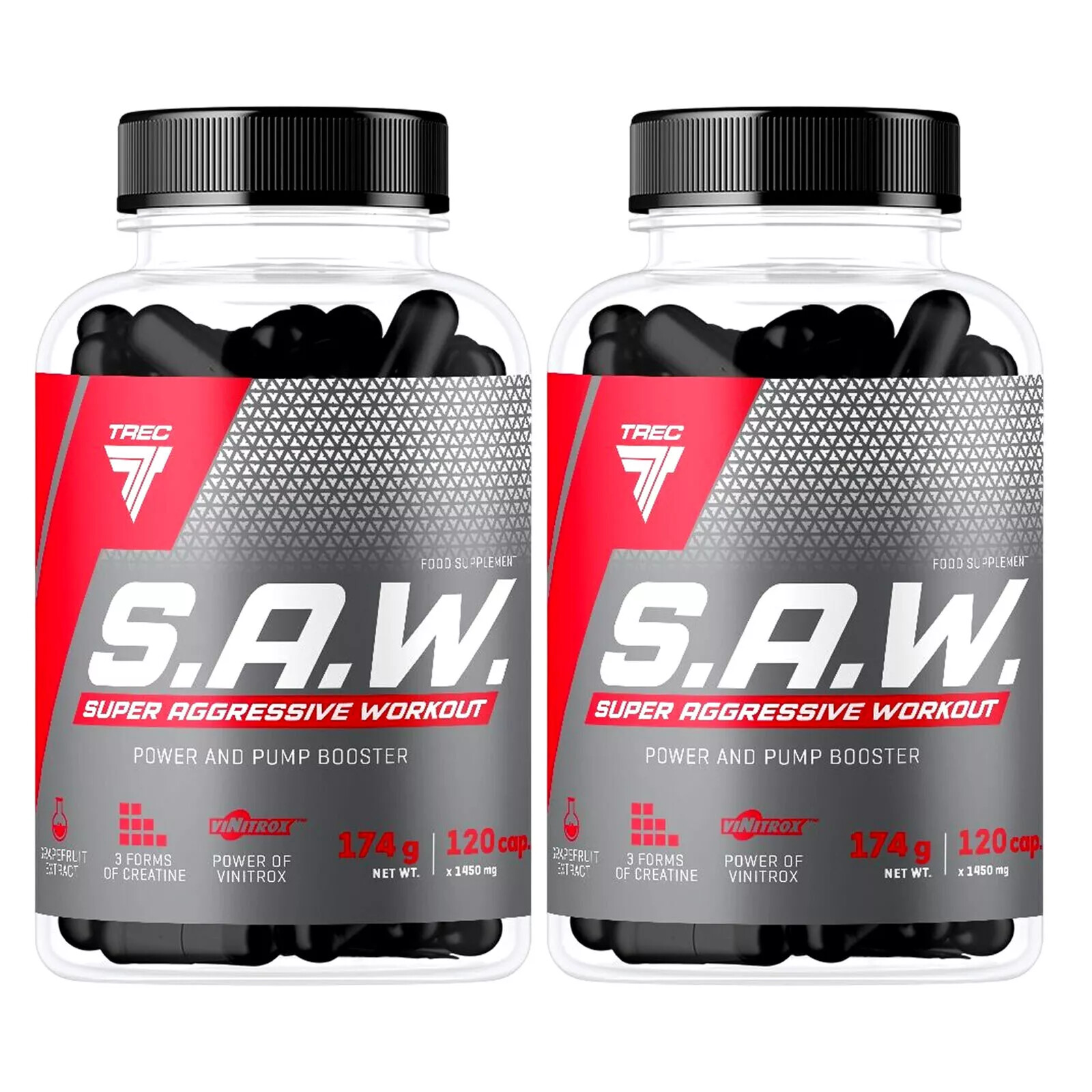 SAW 120 Capsules Pre-Workout Booster Energy Endurance Focus Muscle Pump & Growth