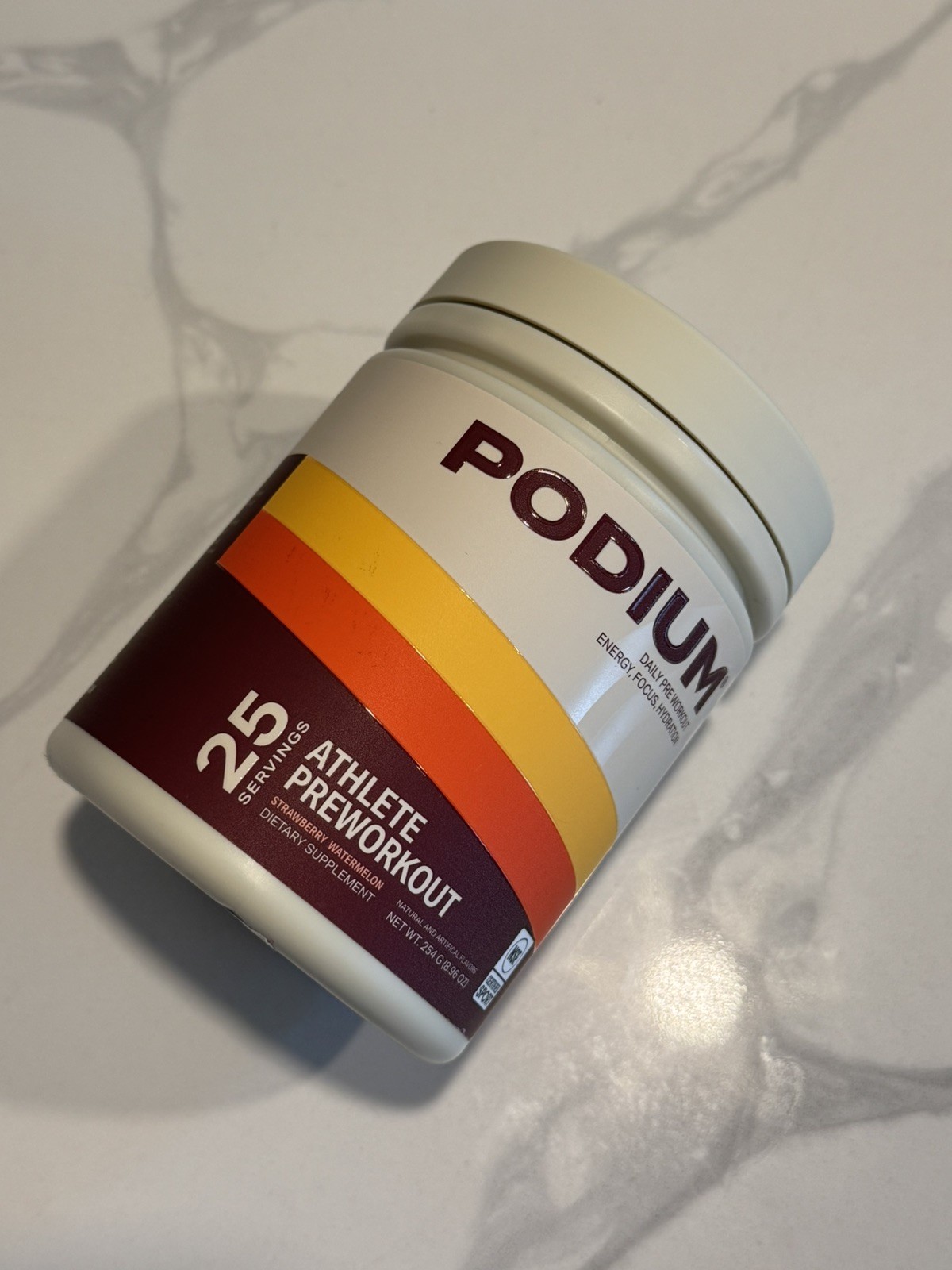 Podium Athlete Pre-Workout Strawberry Watermelon, 150mg Caffeine, 25 Servings