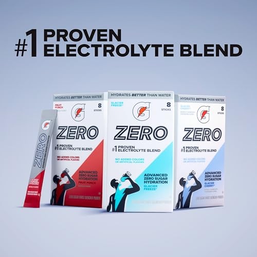 Gatorade Zero Sugar Electrolyte Powder Drink Mix, (32 Servings), Strawberry Ice