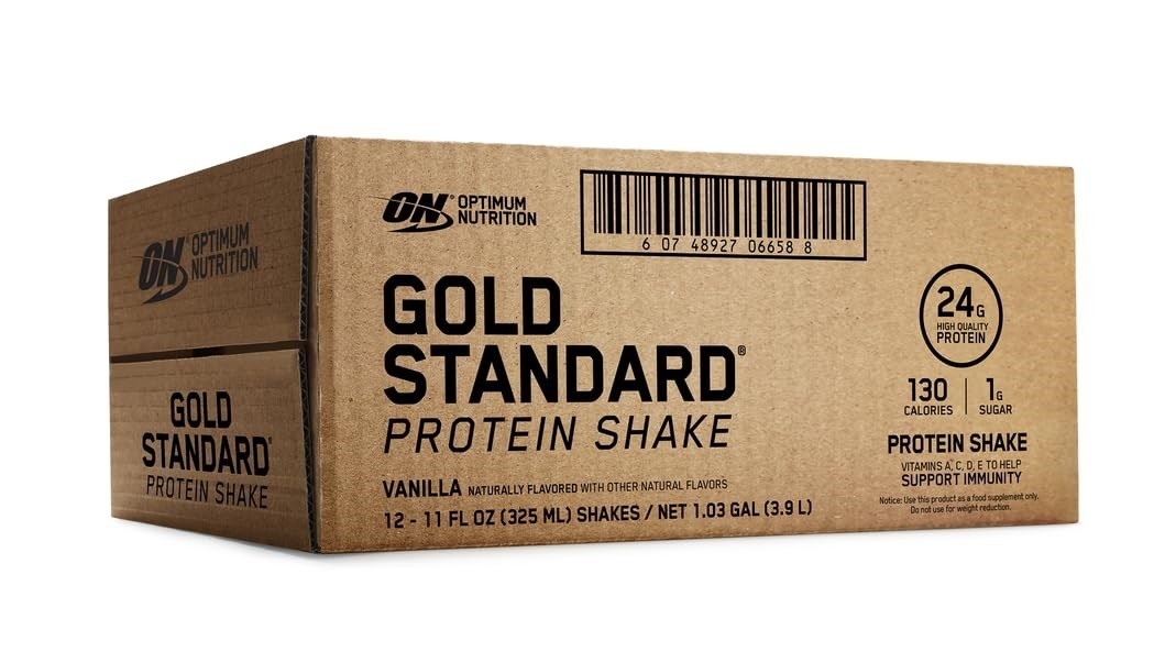 Optimum Nutrition Protein Shake Vanilla 24g Protein 12 Pack 11 Fl Oz