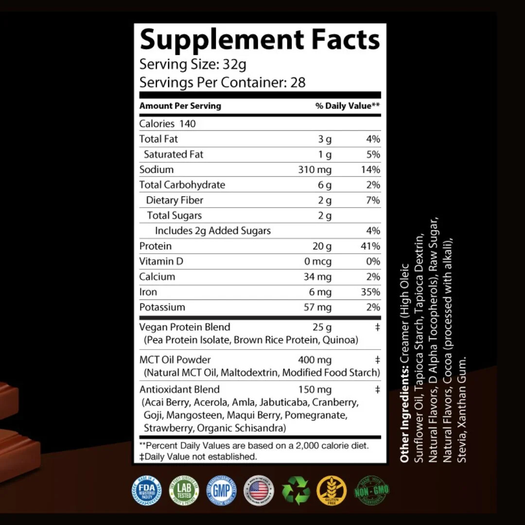 NF Plant Protein Blend, Vegan Protein Powder, No Artificial Sweeteners or Flavor